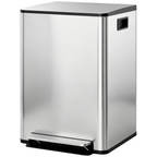60L Dual Compartment Stainless Steel Bin, with Deodoriser Holders - Silver Tone