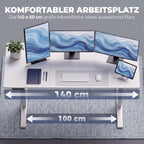 Höhenverstellbarer Schreibtisch Elektrisch 140 x 60 cm Weiß