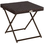 Beistelltisch aus Polyrattan klappbar Kaffeetisch Couchtisch Tablett Balkontisch Gartentisch Sofatisch Teetisch Gartenm?bel Rattantisch f¨¹r Garten Terrasse Balkon, 40x40x40cm Braun