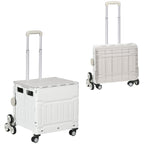 Einkaufstrolley Treppensteiger Mobile Transportbox, klappbar, Teleskopgriff, bis max. 65 Kilo belastbar, Wei?