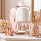 Mini Kühlschrank 6 Liter LED Spiegel Kosmetik Kühlschrank Rosa