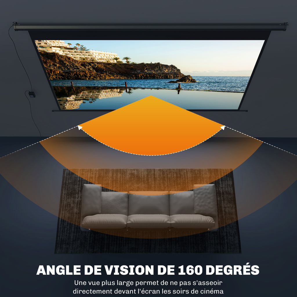 Beamer-Leinwand Elektrisch 266 x 149 cm 16:9, Metall Schwarz