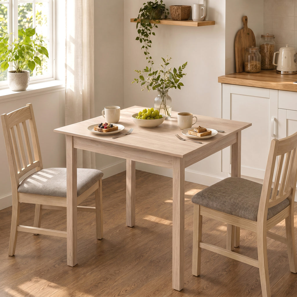 Küchentisch Esstisch Quadratischer Tisch, modernes Design, 75 cm x 75 cm x 76 cm, Naturholz