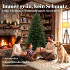 Künstlicher Weihnachtsbaum 180 cm, Fraser-Tanne mit Holzständer, 988 realistische Zweigspitzen für Zuhause und Büro, Grün