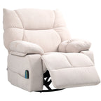 Massagesessel mit W?rme- & Liegefunktion, drehbar, bis 150 kg, Metallgestell, 98x90x98cm, Beige