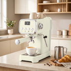 Siebträgermaschine 20 Bar Espressomaschine mit Milchaufschäumer und 1,2L abnehmbaren Wassertank für Espresso