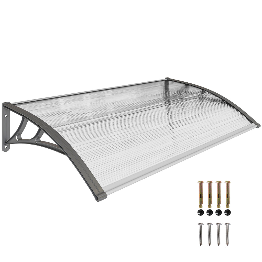 Front Door Canopy, Outdoor Awning, Rain Shelter, 110 x 60cm, Grey