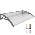 Front Door Canopy, Outdoor Awning, Rain Shelter, 110 x 60cm, Grey