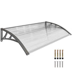 Front Door Canopy, Outdoor Awning, Rain Shelter, 110 x 60cm, Grey