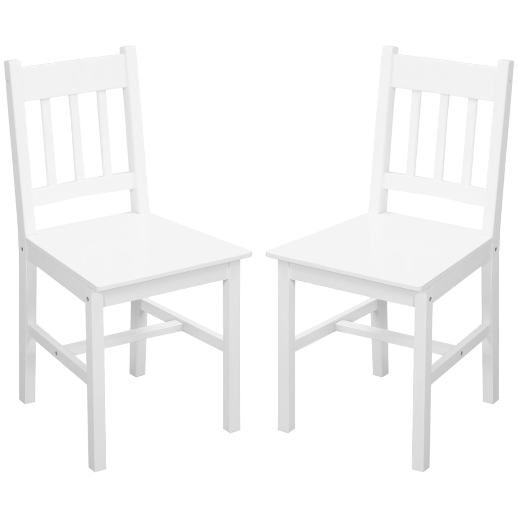 2er-Set Esszimmerstühle Küchenstühle Stühle, Massivholz, 41 cm x 46,5 cm x 85,5 cm, Weiß