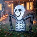 Aufblasbares Halloween-Skelett, aus dem Boden kriechend, mit LED-Lichtern, gruselige Deko für Innen- und Außenbereich