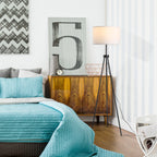 Stehlampe mit Lampenschirm aus Polyester und Baumwolle, Standleuchte Stehleuchte mit E27 Fassung für Wohnzimmer, Schlafzimmer, Weiß, exkl. Glühbirne