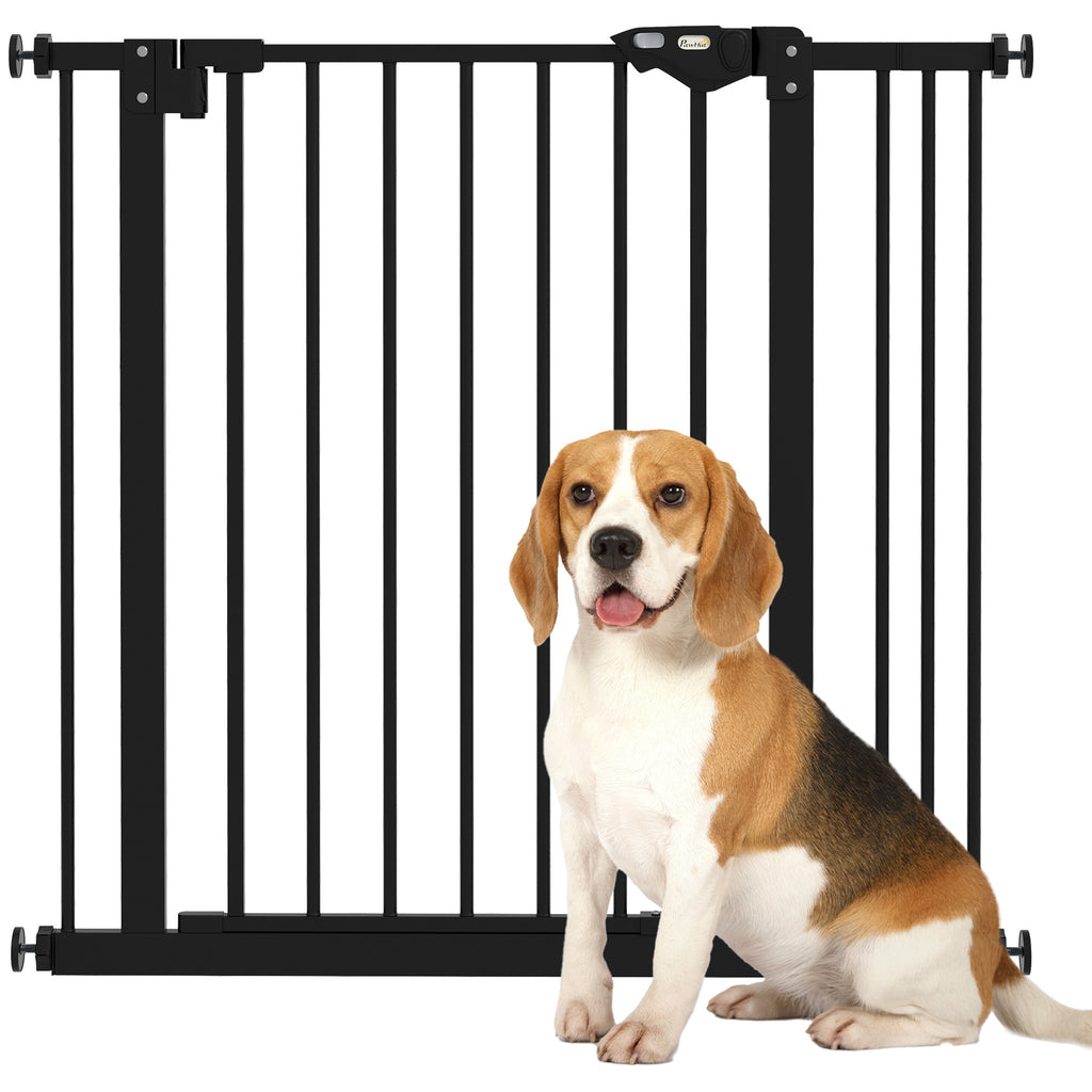 Adjustable Safety Gate w/ One Extensions, Four Adjustable Screws, Black