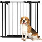 Adjustable Safety Gate w/ One Extensions, Four Adjustable Screws, Black