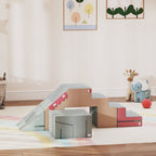 2-teiliges weiches Spielbl?cke-Set f¨¹r Kleinkinder, Kunstleder, Schaumstoff, zum Klettern, Bauen, Spielen, Bunt
