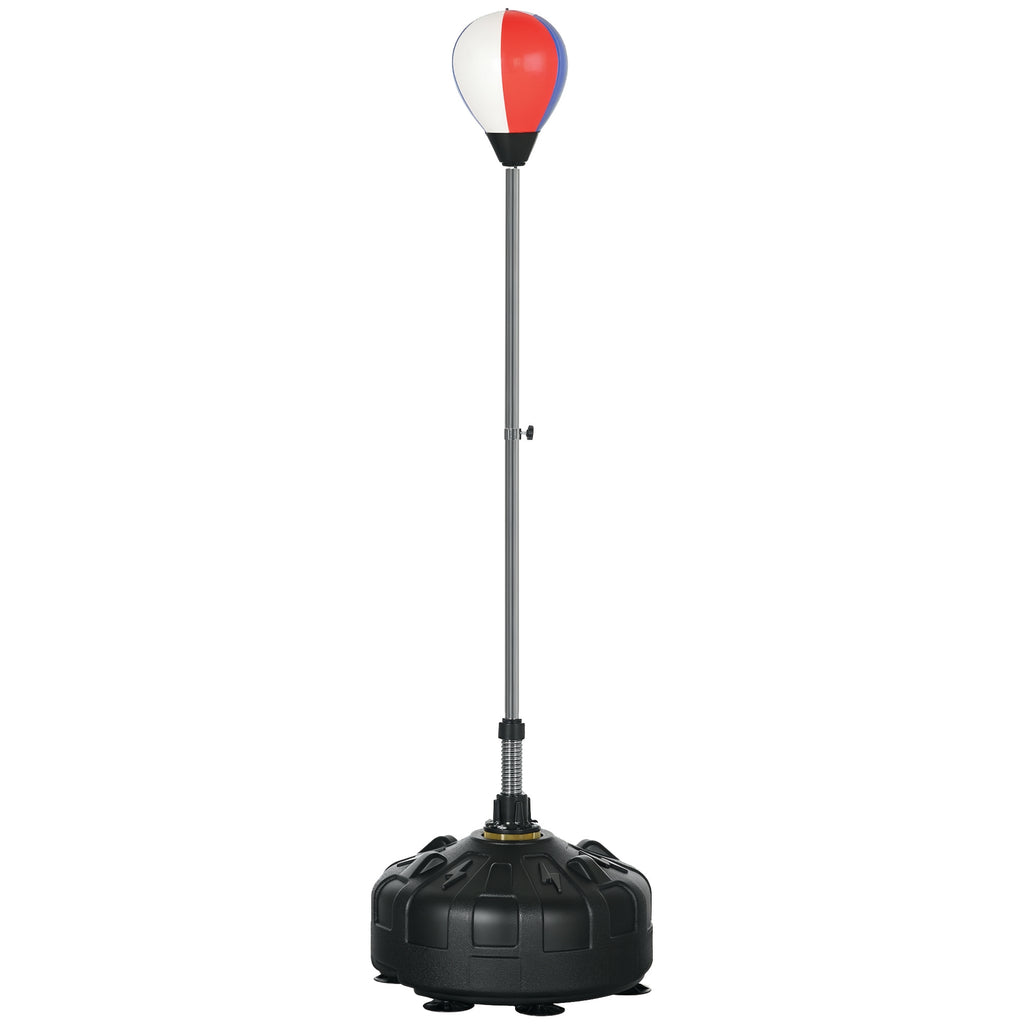 Punchingball, höhenverstellbar 147-165cm, befüllbarer Standfuß, Stahl, Schwarz+Rot+Weiß