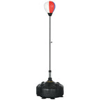 Punchingball, höhenverstellbar 147-165cm, befüllbarer Standfuß, Stahl, Schwarz+Rot+Weiß