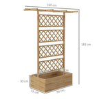 Wooden Trellis Planter Box, Raised Garden Bed to Grow Vegetables, Herbs and Flowers, Natural Tone