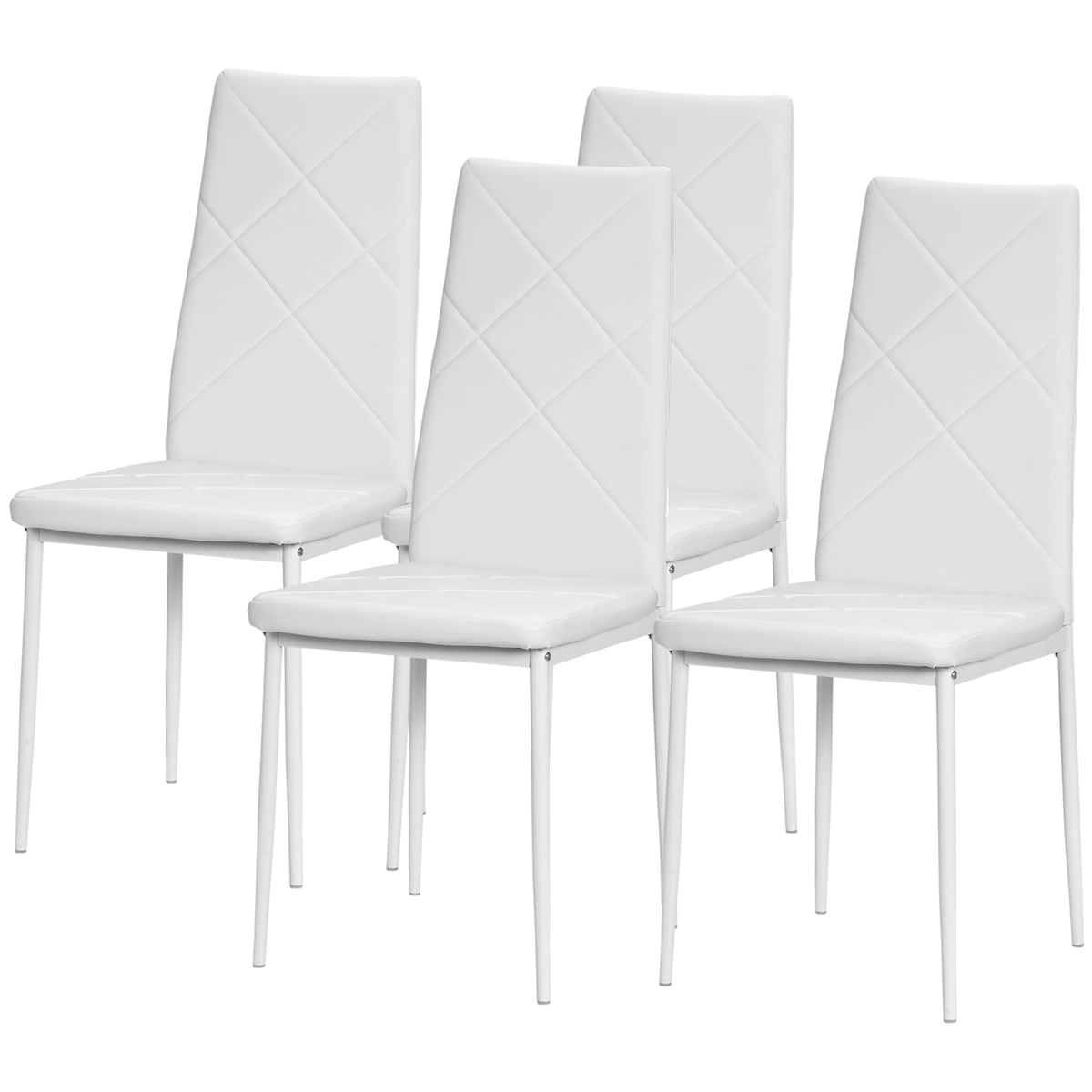 4er-Set Stühle, Esszimmerstühle, Küchenstühle, 41 cm x 50 cm x 97 cm, Weiß