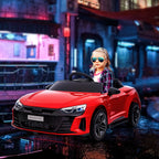 Kinderauto, Elektroauto, Audi-lizenziert, mit Sicherheitsgurt, Fernbedienung, Licht, rot+schwarz, 103 x 58 x 41cm