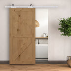 6FT Rustic Interior Sliding Barn Door Mounting Hardware Kit - White