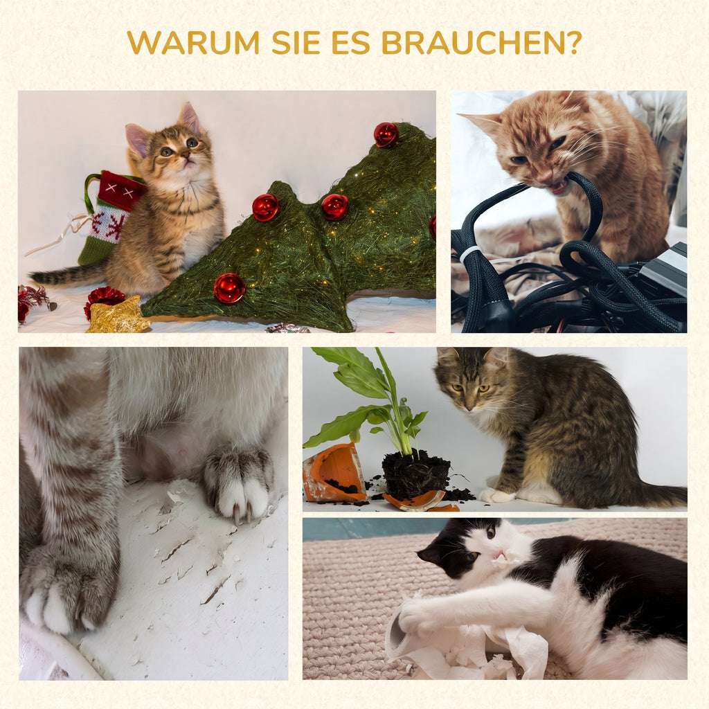 Kratzbaum 148 cm hoch Katzenbaum mit Höhle, 4 Spielzeuge, Sisalstämme, große Plattform, mehrstöckig für Katzen bis 5 kg