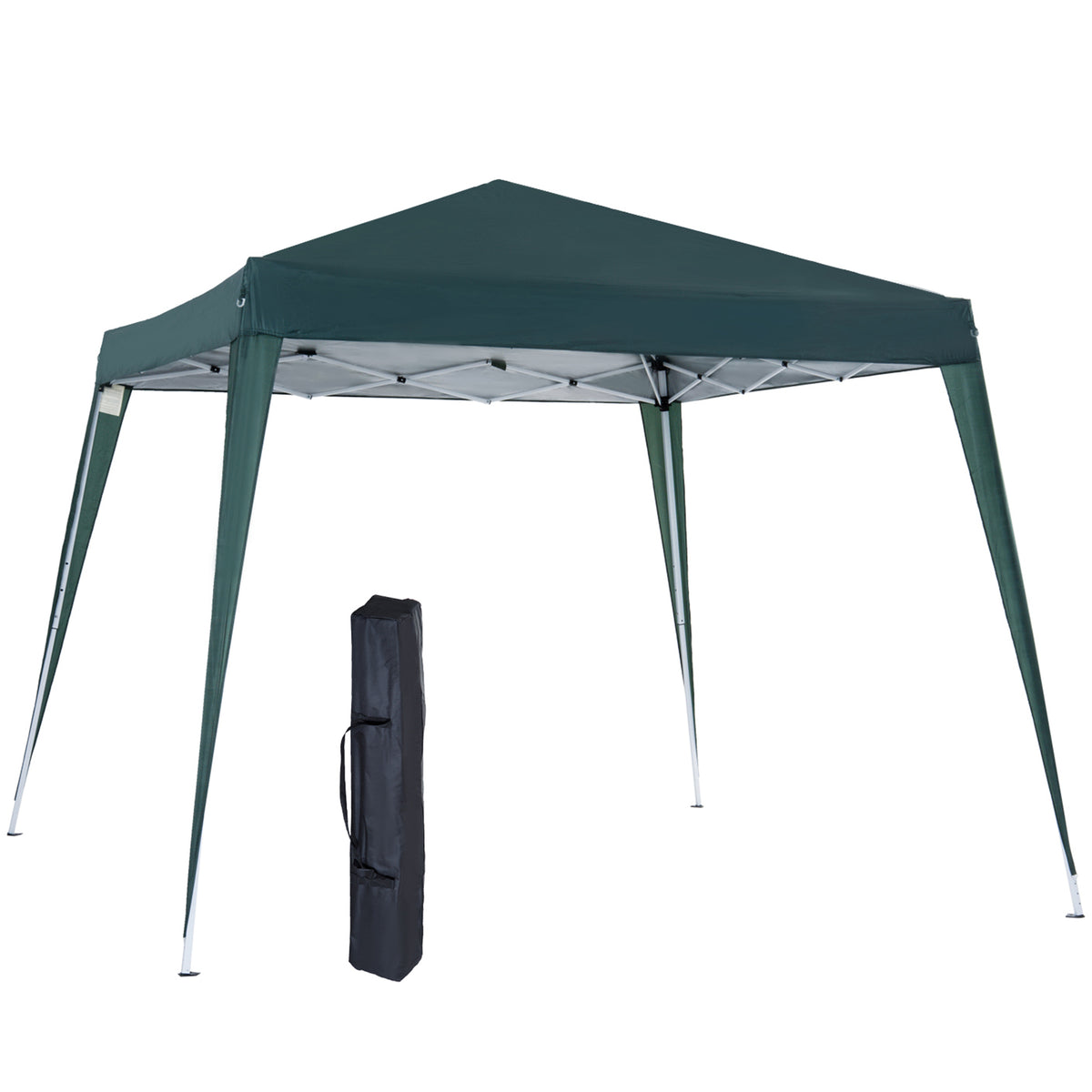 Faltpavillon 2,4x2,4m Pavillon Faltzelt mit UV-Schutz, Partyzelt inkl. Tragetasche für Garten, Balkon, Stahl Grün