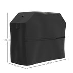  BBQ Cover for Rectangular Gas Grill, 600D UPF30+ Oxford Fabric Barbecue Cover for Waterproof Protection Rip-Proof, with Windproof Hook and Loop Fasteners, Vents, 147 x 61 x 122 cm, Black