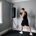 Foldable Punch Bag Stand for Heavy Bag, Speed Bag, Freestanding and Adjustable - Black