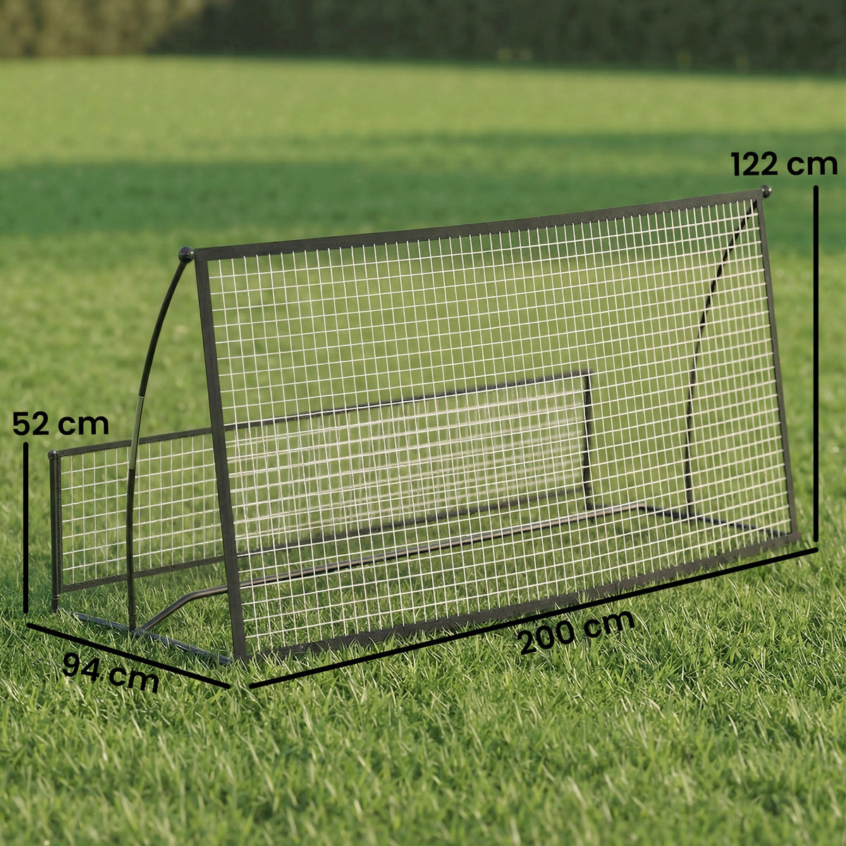 Rebounder für Fußball, 2-in-1 Zweiseitig Faltbar Prellwand mit Rückprallwand Netz, 200 x 94cm, Schwarz