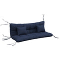 4er-Set Sitzkissen, 150x50 cm wasserabweisend Stuhlkissen mit Bindebänder, 10cm dick Marineblau
