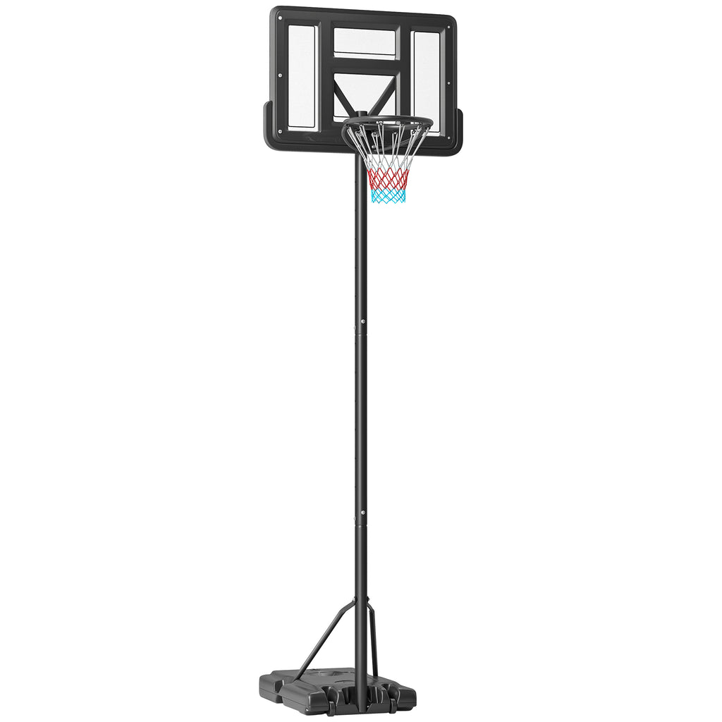 Basketballständer, Outdoor/Indoor, höhenverstellbar, mit Rädern, befüllbare Basis, Korbhöhe 2,30-3,05 m