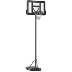 Basketballständer, Outdoor/Indoor, höhenverstellbar, mit Rädern, befüllbare Basis, Korbhöhe 2,30-3,05 m