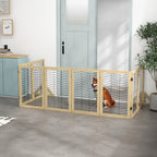 Hundegitter Treppengitter Absperrgitter, faltbar, Kiefernholz, 375 cm x 44 cm x 70 cm, Natur