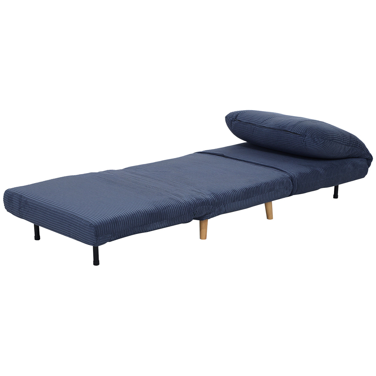 2-in-1 Schlafsessel G?stebett, verstellbare  Kopfst¨¹tze Cord-Optik 82 cm x 87 cm x 89 cm Blau