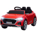 Elektro-Kinderauto, 12V Audi Q8, 3-5 km/h, Fernsteuerung, Scheinwerfer, Musik, Rot