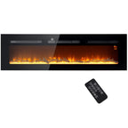 Elektrokamin mit Heizung 1800 W LED 3D-Flammeneffekt 152,4cm Schwarz