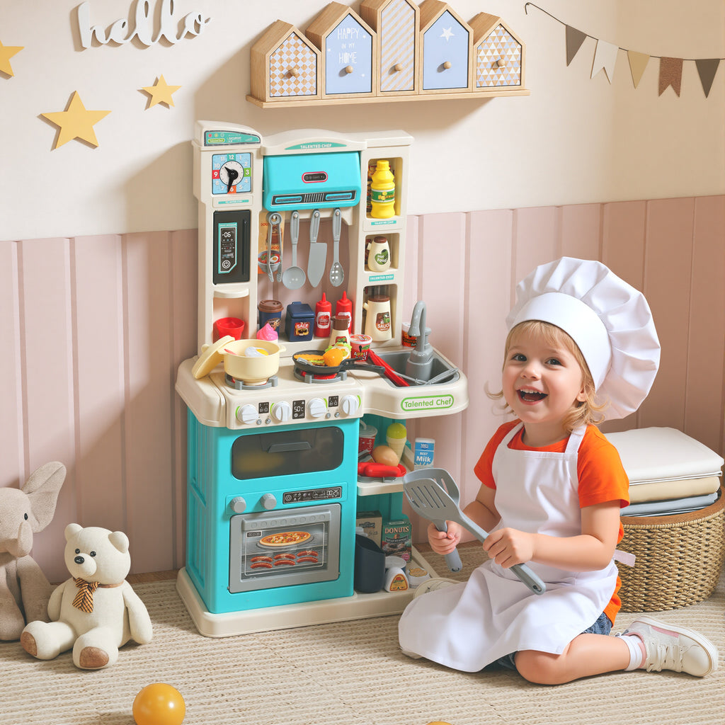 92-teiliges K¨¹chenset f¨¹r Kinder, Wasserhahn, Kunststoff, 3-6 Jahre, Gr¨¹n