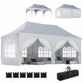 3 x 6 m Pop-Up-Pavillon mit Seitenwänden, 6 Sandsäcken, höhenverstellbarem Dach, Gartenparty-Zelt mit Tragetasche