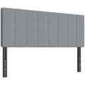 Kopfteil 3-fach höhenverstellbar Bettkopfteil mit Metallbeinen Leinenoptik für Schlafzimmer 160x10x106/116/126 cm Grau