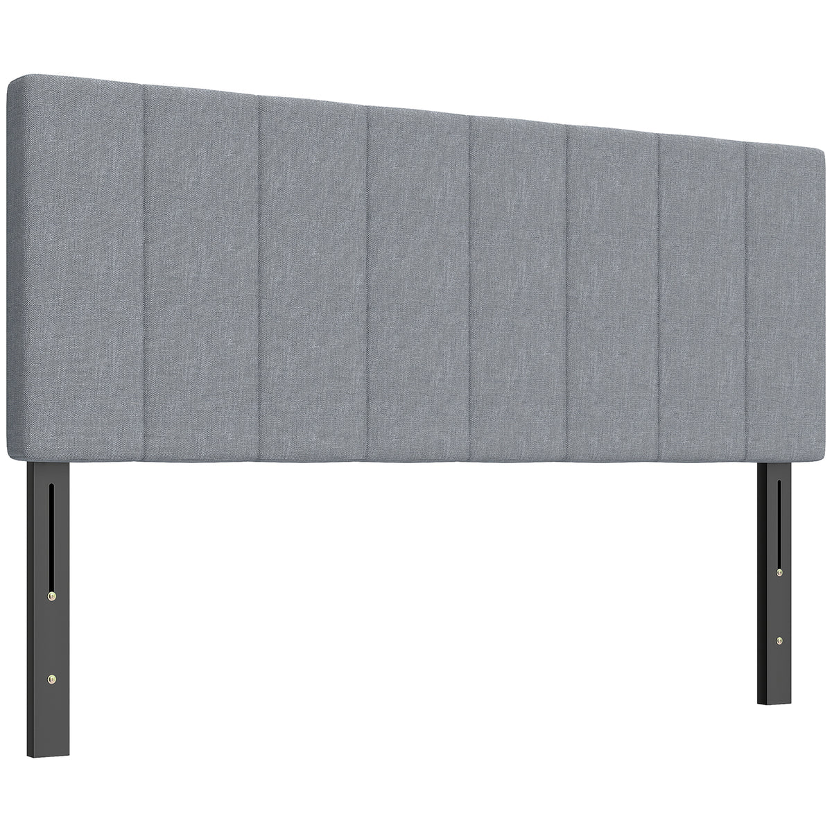Kopfteil 3-fach höhenverstellbar Bettkopfteil mit Metallbeinen Leinenoptik für Schlafzimmer 160x10x106/116/126 cm Grau