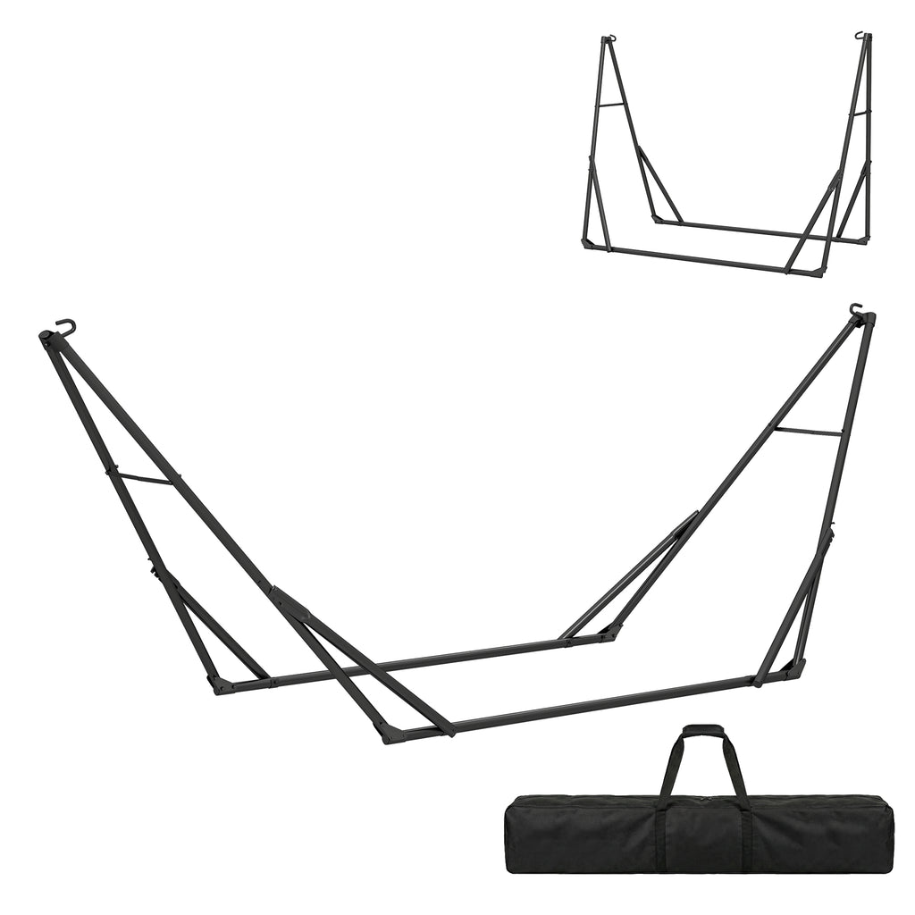Hängemattengestell für Hängematte verstellbar klappbar tragbar Hängemattenständer mit Tragetasche 290x78x100 cm Schwarz