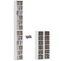204 CD-Aufbewahrungsregale im 2er-Set, Blu-Ray-Turmständer mit verstellbaren Regalböden, Bücherregal-Organizer, Weiß