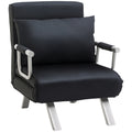 3-in-1 Schlafsofa, G?stebett, Sessel inklusive Kissen, Schwarz