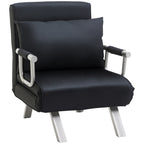 3-in-1 Schlafsofa, G?stebett, Sessel inklusive Kissen, Schwarz