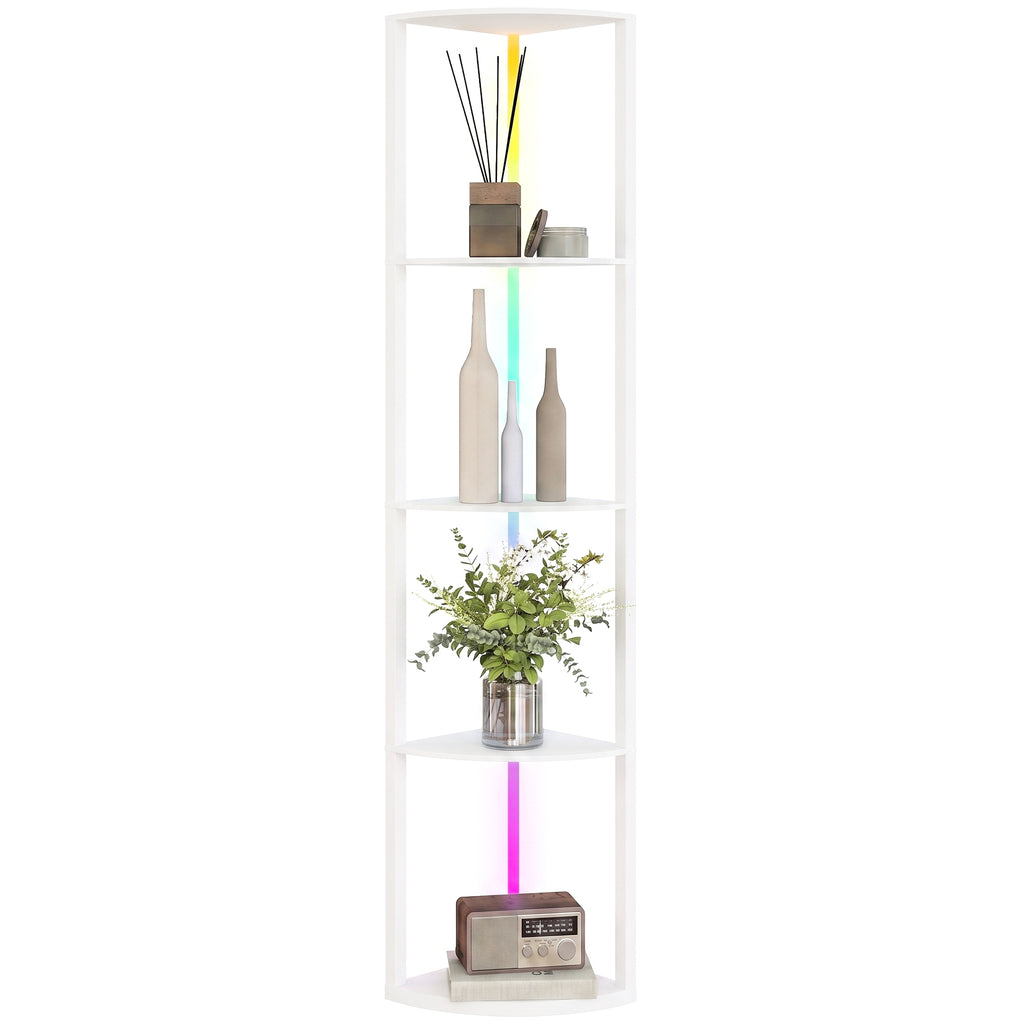 LED Stehlampe 5-stufige dimmbar Stehleuchte mit Regal, RGB Farbwechsel, Fernbedienung