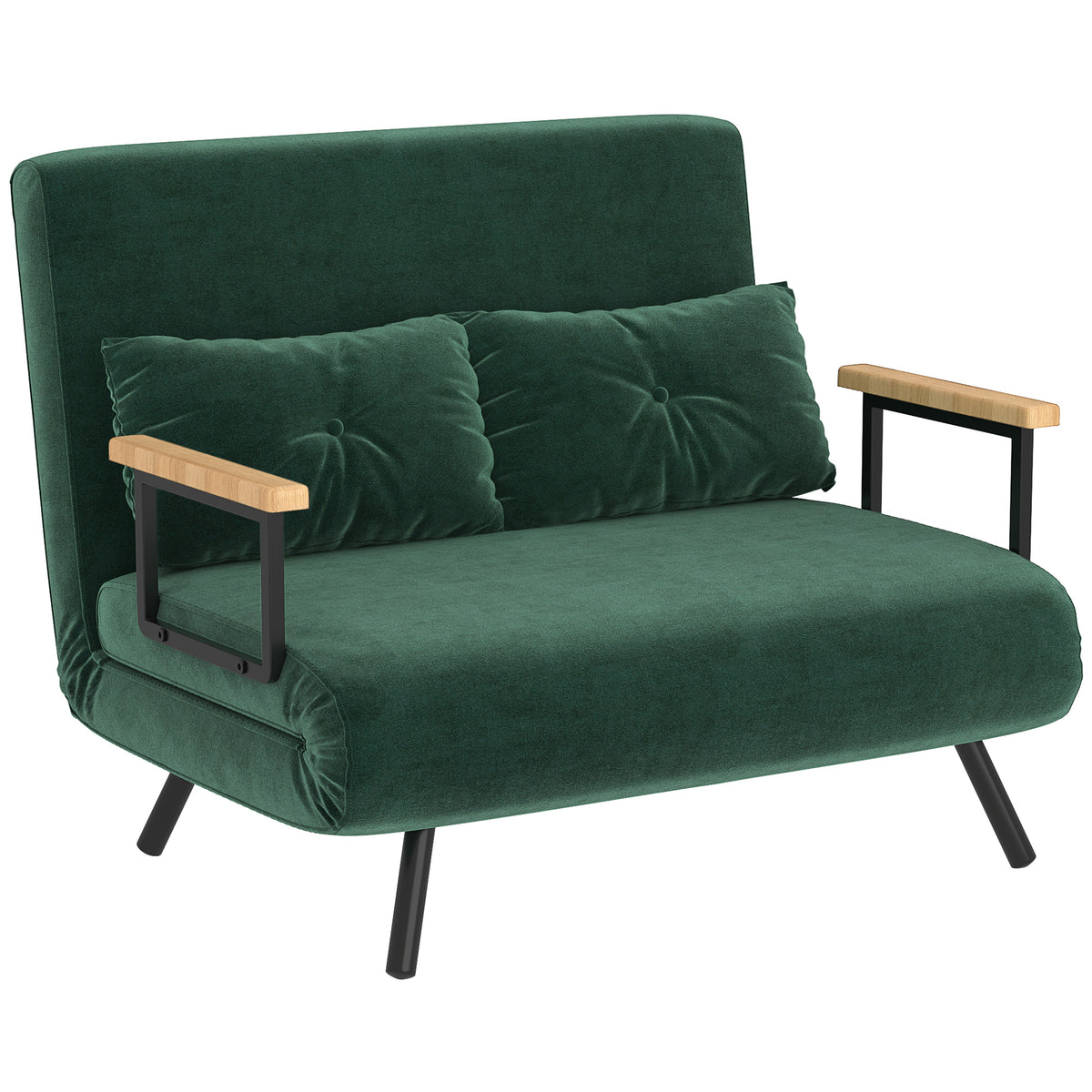 Schlafsofa 4 in 1 mit Schlaffunktion Samtoptik 183x98,5cm Grün