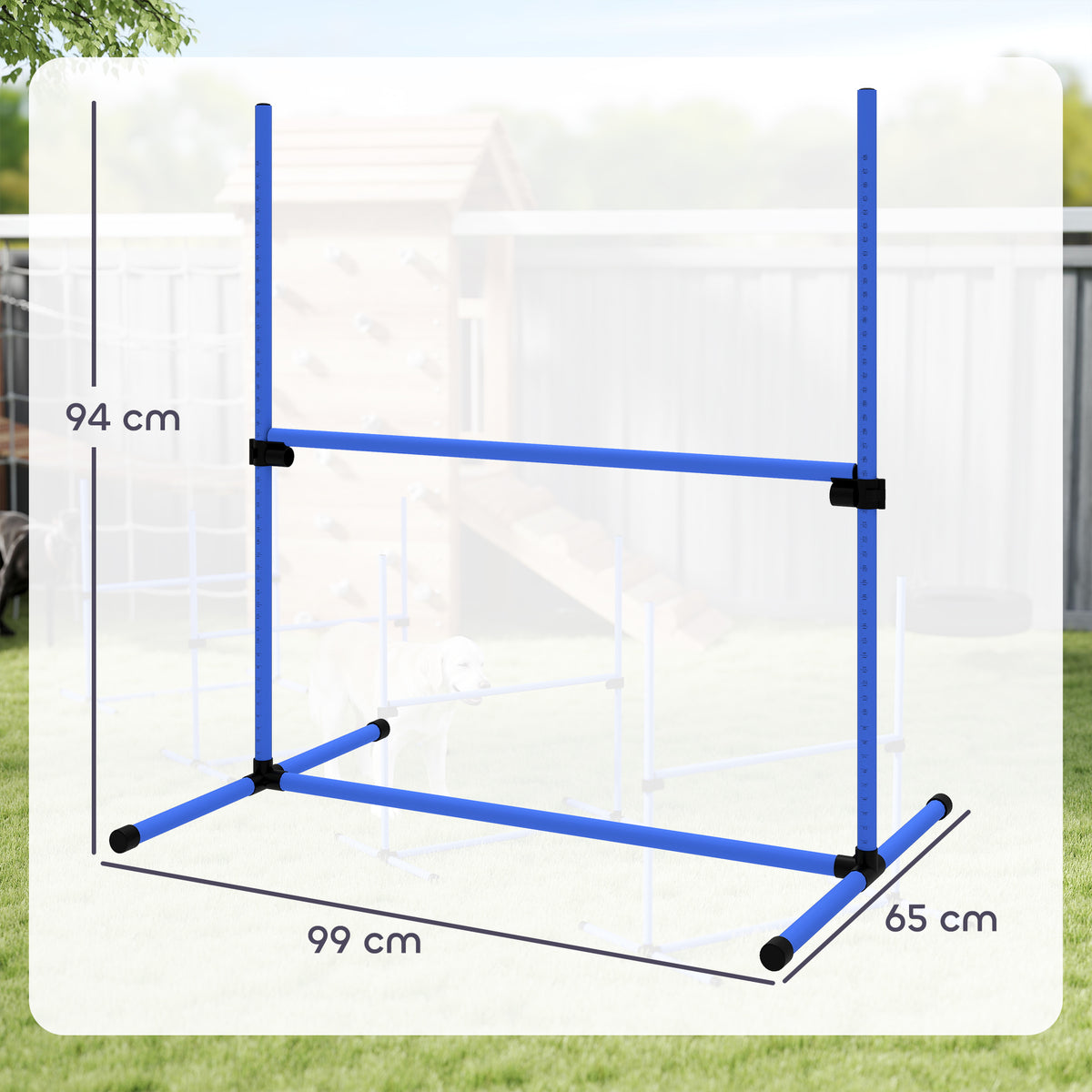 Agility Set Hunde 4-teiliges höhenverstellbar Agility-Ausrüstung Sprungstangen-Set Steckhürdenset mit 4 Hürden Tragetasche Koordinationstraining Sprungstangen-Set für Spiele Training