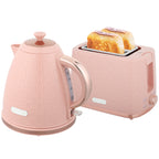 Wasserkocher- und Toaster-Set, 1,7L 2200W Schnellkoch-Wasserkocher mit automatischer Abschaltung und 2-Scheiben-Toaster mit Krümelschublade, Rosa