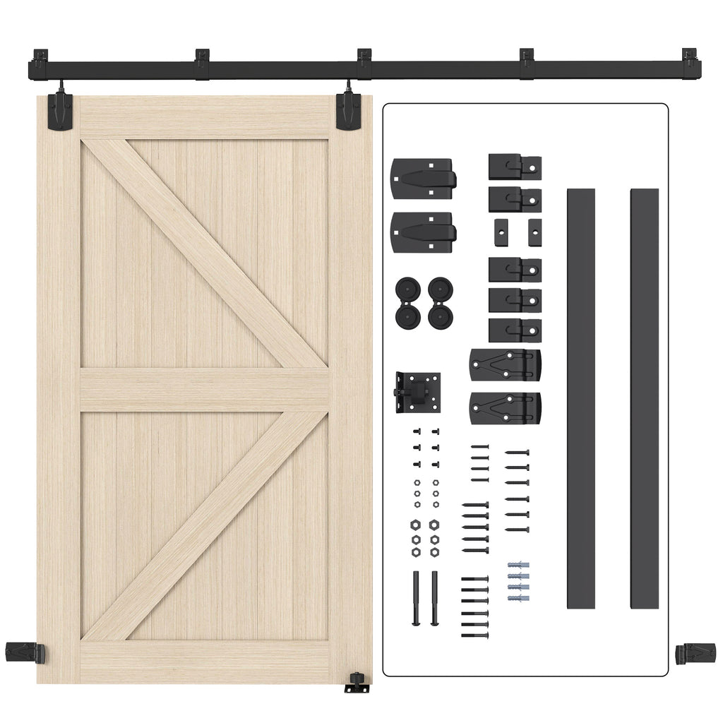 Schwerlast Schiebetür-Hardware-Set 244 cm Schwarz für Einzeltüren